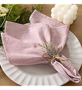 Socomi Cloth Napkins Pink Fall Thanksgiving Washable Reusable Bulk Linen Cotton Napkins Set of 6 ...