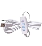 1 Pcs White DC5V USB LED Dimmer Extension Cable with On/Off Switch Adapter LED Dimming Controller...