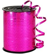 Shiny Rose Red Ribbon,3/16 inch x 500 Yards Metallic Rose Curling Ribbon for New Year Gift Wrappi...