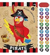 WERNNSAI Pin The Eye Patch on The Pirate - Kids Birthday Party Games Pirate Party Decorations for...