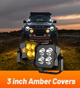 WOLFBOX 3 Inch LED Pods - True Power and Lumens Off Road Ditch Lights DRL with 4 Covers, Professi...