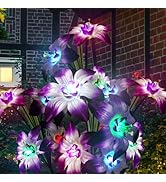 Solar Garden Lights Outdoor - Solar Flowers Lights Outdoor Decorative Waterproof, 40 Hour Colorin...