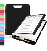 Sooez Clipboard with Storage, Clip Board 8.5 x 11 with Pen Holder, Plastic Organization Case Box ...