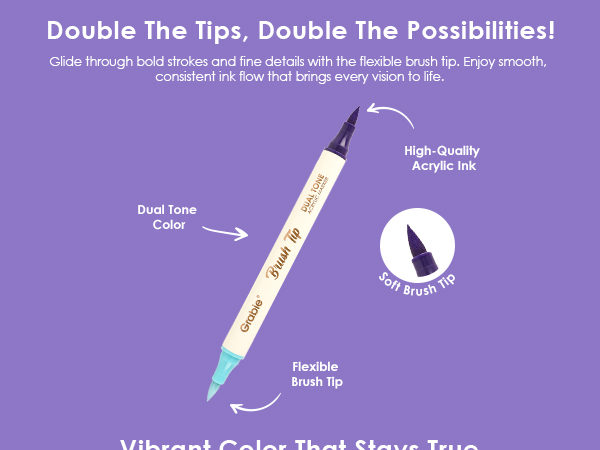 dual tip acrylic marker set of 12