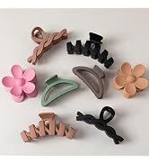 8PCS Hair Clips for Women, Flower Claw Clips for Thick Hair, Non-Slip Hair Accessories with Multi...