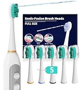 Replacement Heads for Waterpik Sonic Fusion 2.0, Extra-Large Size Flossing Toothbrush Head fit fo...