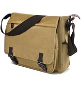 CAAORDKSO Canvas Vintage Messenger Bag Shoulder bag Large Travel Crossbody bags for Men Women 14 ...