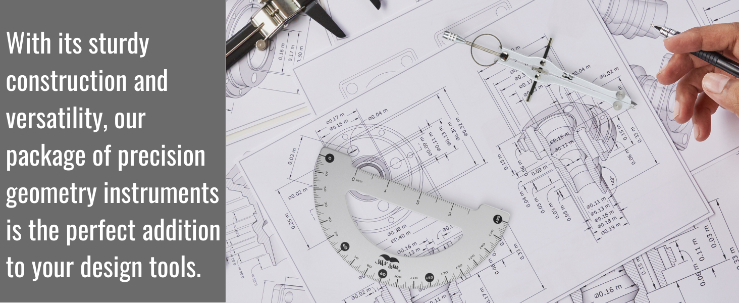 Mr. Pen- Metal Protractor and Metal Compass Set