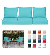 Outdoor Chair Cushions 3 Set,24 x 24 x 5IN, Patio Deep Seat Cushion for Patio Furniture, Waterpro...