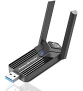 AX1800 USB WiFi 6 Adapter, 802.11ax 1800Mbps Dual Band Wireless Network Adapter with Antenna for ...