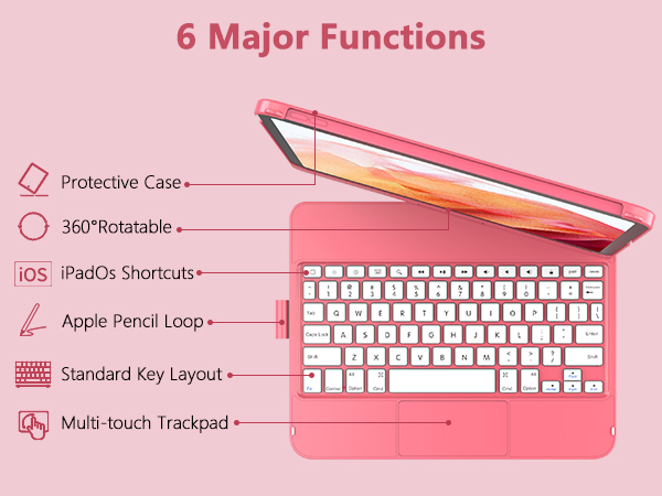 ipad 11th gen keyboard case pink 17