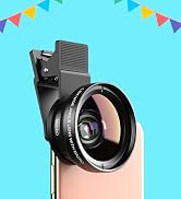 MIAO LAB 2-in-1 Phone Camera Lens Kit, 12.5X Macro + 0.45X Wide Angle (140°) Cell Phone Clip-on L...