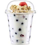 Clear Cups With Lids / 8 oz. Clear Plastic Cups with Lids / Clear Disposable Cups / Ice coffee cu...