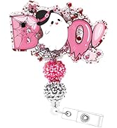 Halloween Boo Badge Reel Retractable - Cosmisun Cute Ghost Badge Holder with Alligator Clip Glitt...