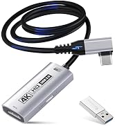 Guermok 4K USB3.0 HDMI Capture Card for Streaming, PD100W, 90° USBC, 3.3ft 4K@60FPS 1080P@240FPS ...