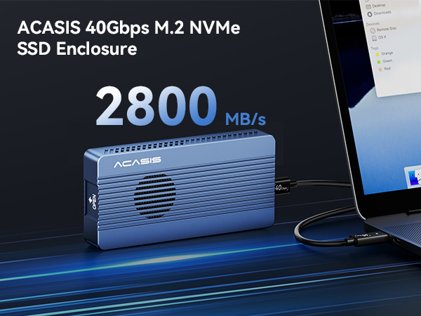 ACASIS 40Gbps M.2 NVMe SSD Enclosure with Cooling Fan