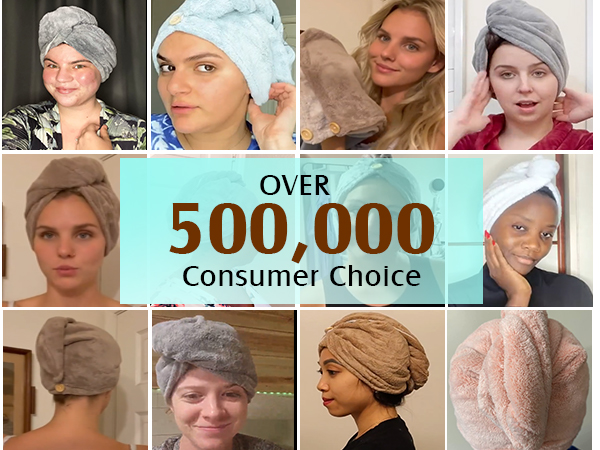 3 Pack Microfiber Hair Towel Wrap for Women, Super Absorbent Turban Towels for Drying Wet Hair