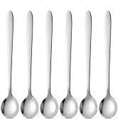 Long Handle Coffee Spoons Set of 6, 7.1-Inch Stainless Steel Espresso Spoons, Slim Deep-Reach Des...