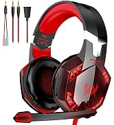 VersionTECH. G2000 Gaming Headset, Bass Surround Gaming Headphones with Noise Cancelling Mic, LED...