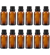 Uonlytech Glass Bottles 12Pcs Essential Oil Bottles, 20ml Bottle with Orifice Reducer Refillable ...