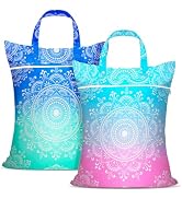 2 Pcs Large Travel Laundry Bag Waterproof with handle Washable Dirty Clothes Bag for Traveling We...