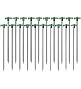 Cheardia 20 Pack Tent Stakes Heavy Duty, 9.75 Inch Yard Stakes Non-Rust Metal Tent Pegs Ground St...