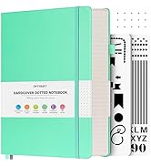 OFFIGIFT Bullet Dotted Journal Notebook, 312 Numbered Pages A5 Hardcover Leather Journal, 100gsm ...