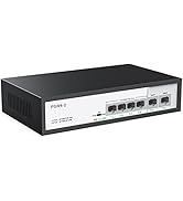 6 Port PoE Switch, 4 Ports 10/100Mbps PoE+ 2 Ethernet Uplink, Total Power Budget 65W, 803.af/at C...