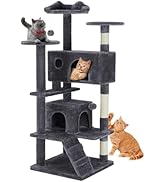 Sweetcrispy 54-Inch Cat Tree Tower – Multi-Level with Sisal Scratching Post, Perfect Pet Gift, In...