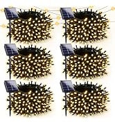 Solar Christmas Lights Outdoor 6 Pack 198FT 600LED String Lights Warm White | Auto ON/OFF, 8 Mode...