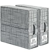 SheetCube Foldable Bed Sheet Set Organizer 2 Pack (Queen or King Size), Fabric Storage Bins for B...