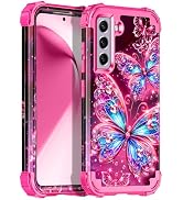 Miqala for Galaxy S21 FE 5G Case,Glow in The Dark Three Layer Heavy Duty Shockproof Protection Ha...