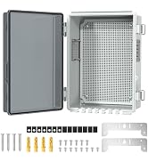 Joinfworld Vented Outdoor Enclosure Box, WiFi Enclosure Waterproof Electrical Box 11.8x6.7x5.6 Pl...