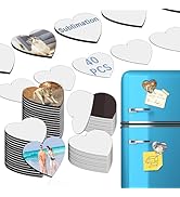 80PCS Sublimation Magnet Blanks Hearts Bulk Produnts 40 Pcs MDF Sublimation Blanks and 40Pcs Soft...