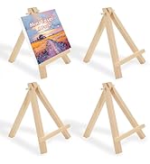 IOGOG 4PCS Wooden mini Easel Stand, Small Tabletop Easel, Small easels for Display Cards, Canvas ...
