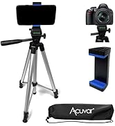 Acuvar 50" Smartphone, Camera & Camcorder Tripod with Phone Mount to Fit All Phones, iPhone & All...