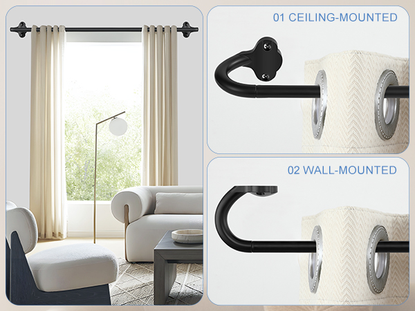 curtain rods for windows modern adjustable telescoping heavy duty wrap around blackout curtain rod
