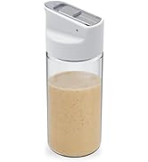 KITCHENDAO Glass Salad Dressing Shaker Bottle with Fresh-Keeping Lock Mechanism, Drip-free Spout,...