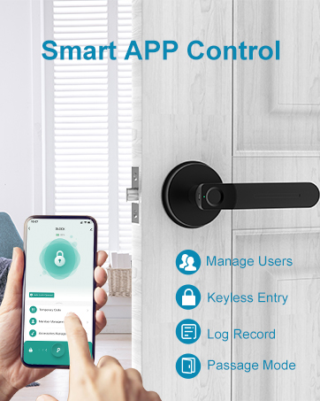 FDA01 fingerprint door lock black