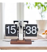 Flip Desk Clock, 24 Hours Mechanical Flip Clock, Retro Vintage Design Auto Flip Desk Table Clock ...