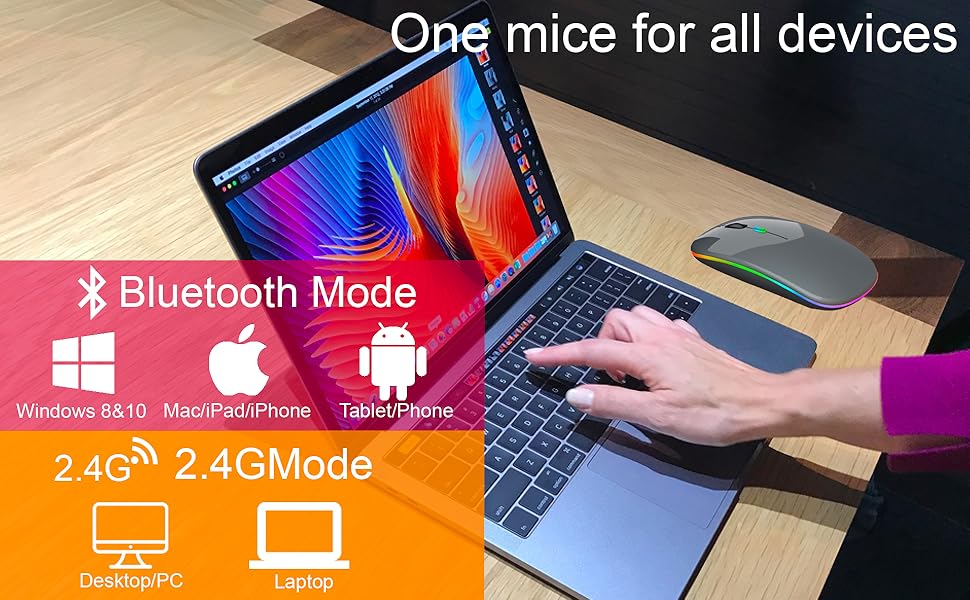 Bluetooth wireless mouse mice rechargeable mighty iPad tablet android gaming laptop computer MacBook