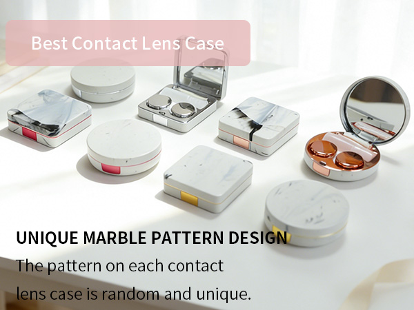 FlyingMage Contact Lens Case, 2 Pack Cute Portable Eye Contacts Travel Box with Mirror