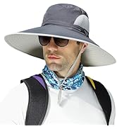 KAICAILA Oversize XL/XXL Sun Hat for Large Head, Unisex Wide Brim Breathable Outdoor Bucket Fishi...