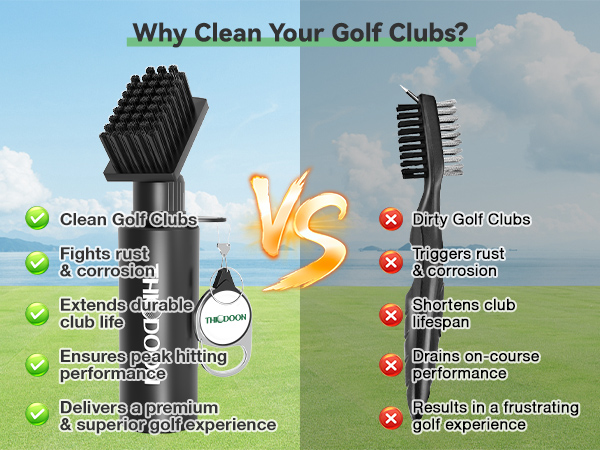 Golf Bag Attached Brush Use