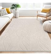 SHACOS Soft Area Rug for Living Room 6x9, Washable Non Slip Bedroom Rug Beige, Fluffy Large Rugs ...