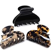 Medium Claw Hair Clips for Women Girls Tortoise Hair Jaw Clips Celluloid Hair Claw Clamps Leopard...