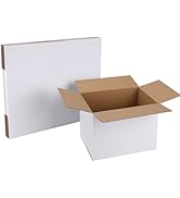 SPEPLA 6 Pack Shipping Boxes 8x6x6 Inches, White Corrugated Cardboard Mailing Box for Packing, Ma...