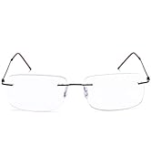 Rimless Progressive Multifocus Reading Glasses Blue Light Blocking No Line Multifocal Computer Re...