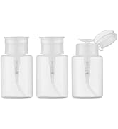 owlyee 5.3oz Nail Polish Remover Bottle, Push Down Pump Alcohol Dispenser, Empty Makeup Acetone C...