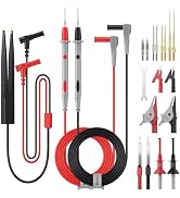BINTA 25PCS Silicone Multimeter Test Leads Kit CAT ? 1000V 20A with Replaceable Test Probes 4PCS ...